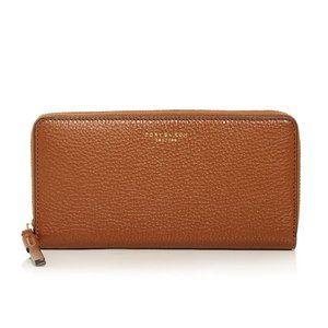 NWT Tory Burch Perry Zip Around Continental Leather Wallet Umber Brown AUTHENTIC
